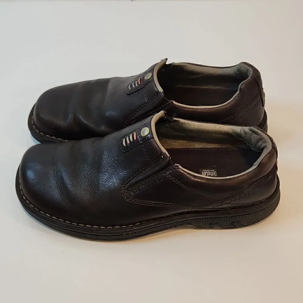 Merrell World Legend Stollen J45051 Men’s Size 8 Pebbled Brown Leather Loafers
